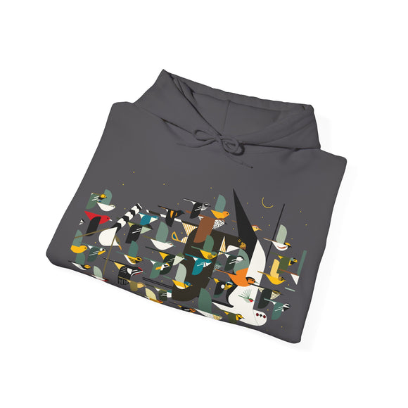 Charley Harper Mystery Of The Missing Migrants Unisex Heavy Blend™ Hooded Sweatshirt