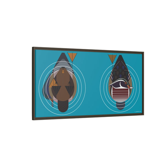 Over and.Under Charley Harper Giclee on Stretched Canvas Framed