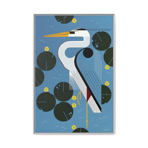 Herondipity Charley Harper Framed Giclee Print on Stretched Canvas