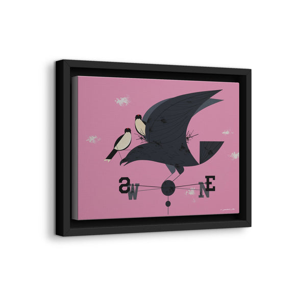Eastern Kingbird Charley Harper Giclee on Matte Stretched Canvas