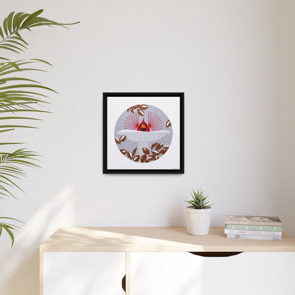B-r-r-r-r-rdbath Charley Harper Framed Giclee Print on Stretched Canvas