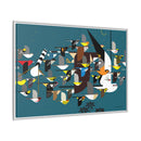 Charley Harper Mystery Of The Missing Migrants Framed Giclee On Canvas Wall  Art-45