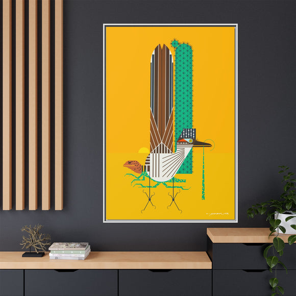 Tall Tail Charley Harper  Framed Giclee on Stretched Canvas Wall Art Southwest Mid-Century Modern Art