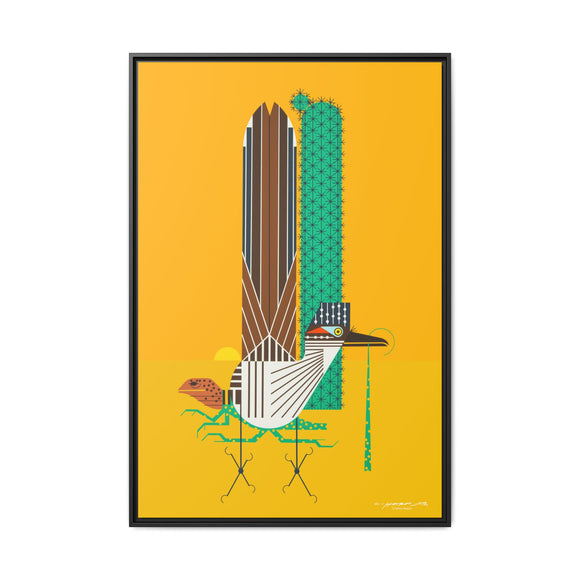 Tall Tail Charley Harper  Framed Giclee Canvas Wrapped Wall Mural Southwest Mid-Century Modern Art