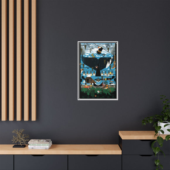 Glacier Bay Charley Harper Framed Giclee Print Stretched On Canvas
