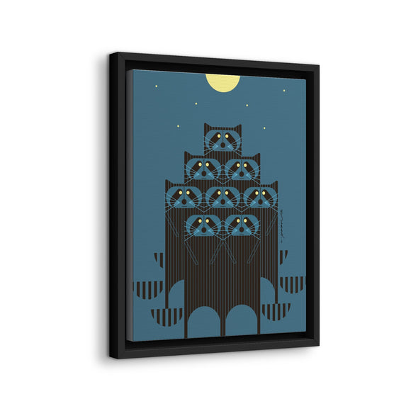Racpack Charley Harper Framed Giclee Print on Stretched Canvas