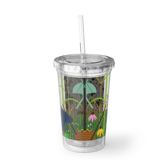 Charley Harper The Edge The Lynx Prairie 24HR Cold and 12HR Hot Double Insulated BPA-Free Acrylic Tumbler