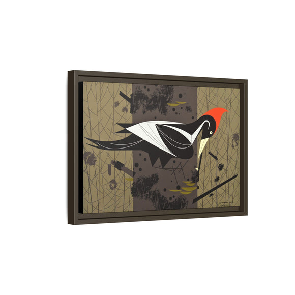 Ivory Billed Woodpecker Charley Harper Framed Giclee Print on Stretched on Canvas