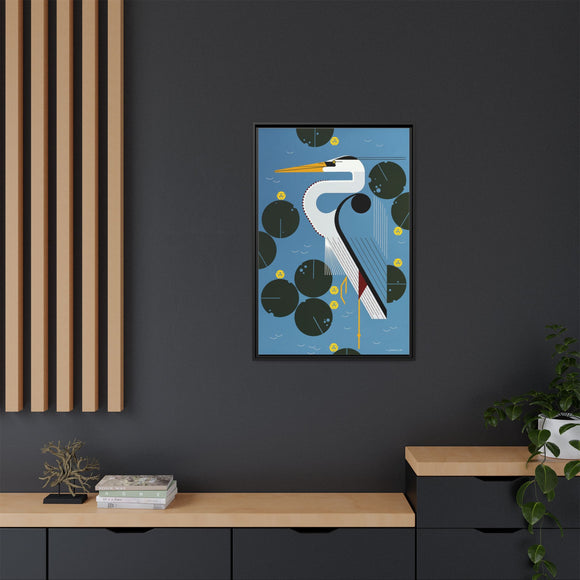 Herondipity Charley Harper Framed Giclee Print on Stretched Canvas