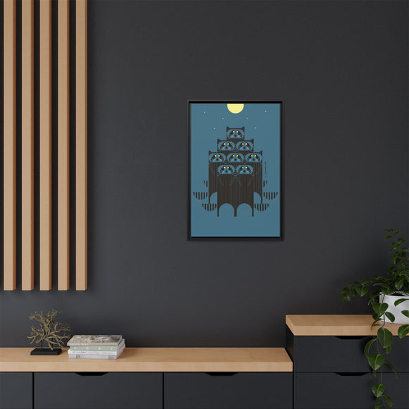 Raccpack Charley Harper Framed Giclee Print on Stretched Canvas