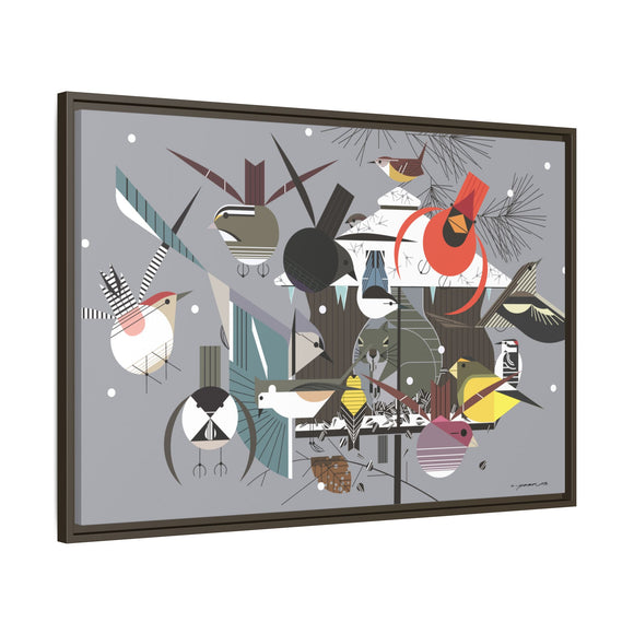 Winter Charley Harper Framed Giclee Print Stretched On Canvas