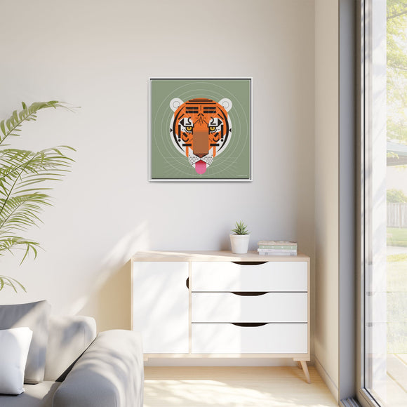 Cool Carnivore Charley Harper Giclee Framed Stretched On Canvas Print