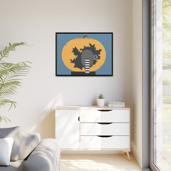 Racc-O-Lantern Charley Harper Framed Giclee Print Stretched On Canvas