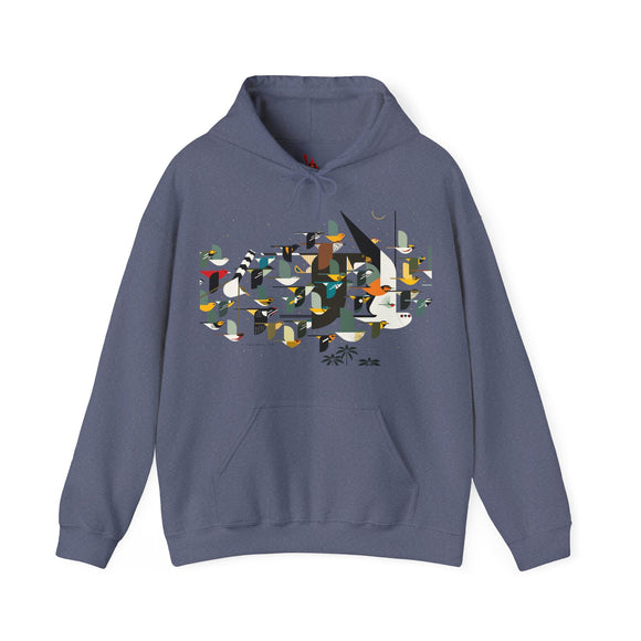 Charley Harper Mystery Of The Missing Migrants Unisex Heavy Blend™ Hooded Sweatshirt