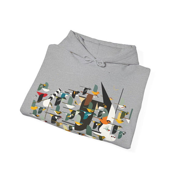 Charley Harper Mystery Of The Missing Migrants Unisex Heavy Blend™ Hooded Sweatshirt
