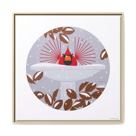 B-r-r-r-r-rdbath Charley Harper Framed Giclee Print on Stretched Canvas