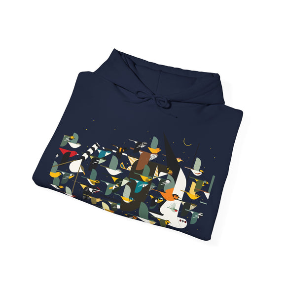 Charley Harper Mystery Of The Missing Migrants Unisex Heavy Blend™ Hooded Sweatshirt