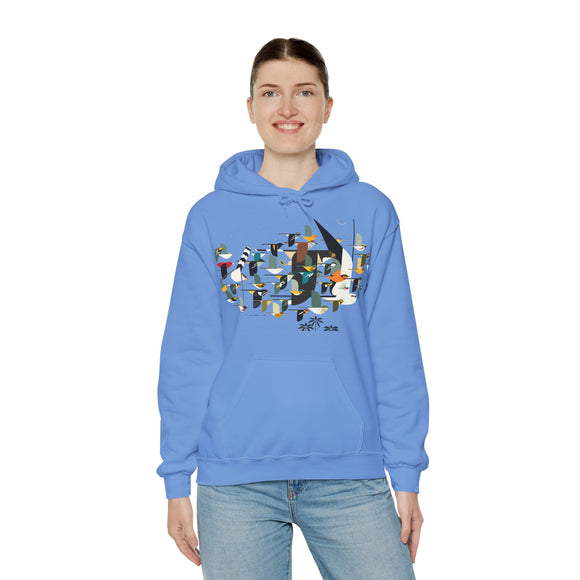 Charley Harper Mystery Of The Missing Migrants Unisex Heavy Blend™ Hooded Sweatshirt