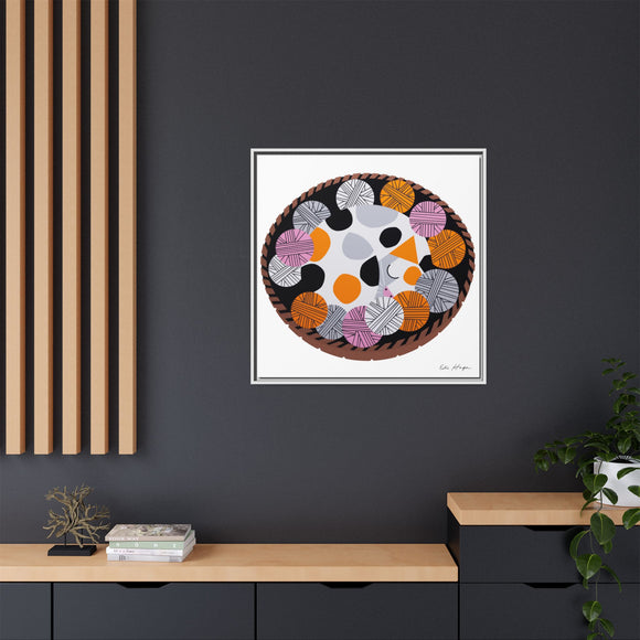 Kittens n' Knittens Edie Harper Framed Giclee Print on Stretched Canvas
