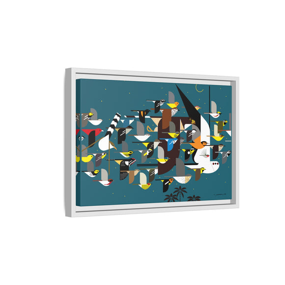 Charley Harper Mystery Of The Missing Migrants Framed Giclee On Canvas Wall  Art