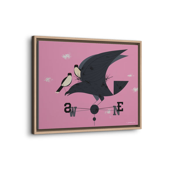 Eastern Kingbird Charley Harper Giclee on Matte Stretched Canvas