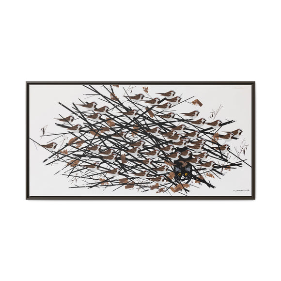 His Eyes Are On The Sparrow Charley Harper Framed Giclee Print Stretched on Canvas
