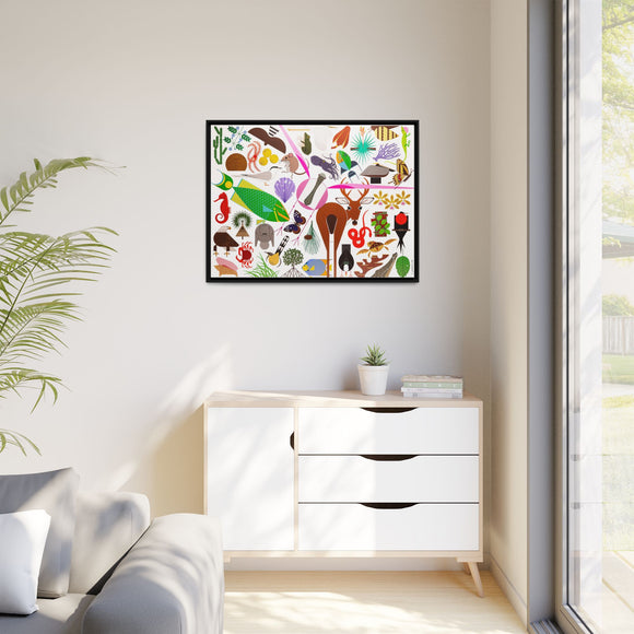 Charley Harper Florida Keys Framed Giclee On Canvas Wall Art