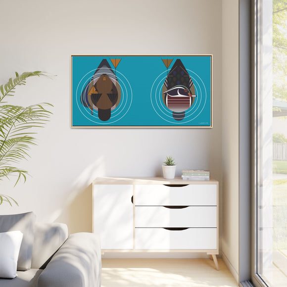 Over and.Under Charley Harper Giclee on Stretched Canvas Framed
