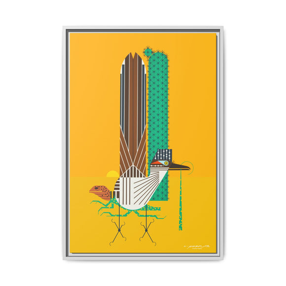 Tall Tail Charley Harper  Framed Giclee Canvas Wrapped Wall Mural Southwest Mid-Century Modern Art