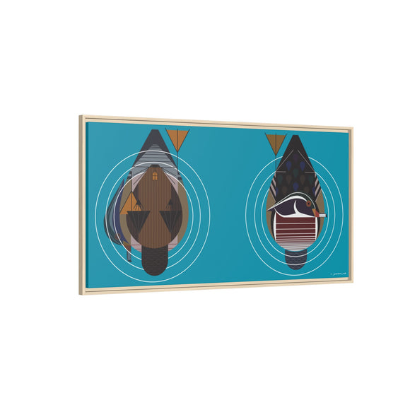 Over and.Under Charley Harper Giclee on Stretched Canvas Framed