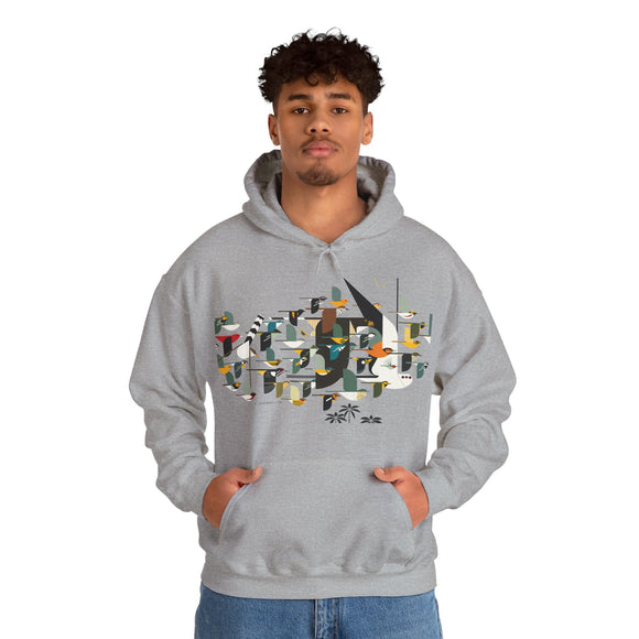Charley Harper Mystery Of The Missing Migrants Unisex Heavy Blend™ Hooded Sweatshirt