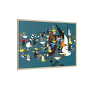 Charley Harper Mystery Of The Missing Migrants Framed Giclee On Canvas Wall  Art-75