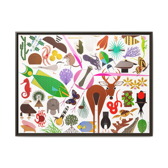 Charley Harper Florida Keys Framed Giclee On Canvas Wall Art