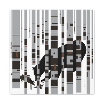 Bear in the Birches Charley Harper Giclee on Stretched Canvas - 0