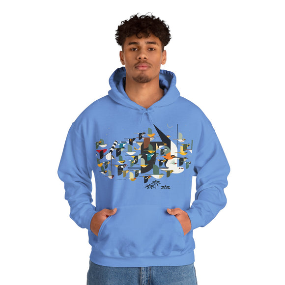 Charley Harper Mystery Of The Missing Migrants Unisex Heavy Blend™ Hooded Sweatshirt