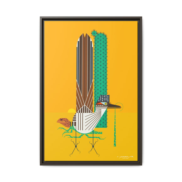 Tall Tail Charley Harper  Framed Giclee Canvas Wrapped Wall Mural Southwest Mid-Century Modern Art
