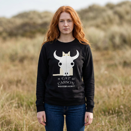 Edie Harper Cat Carson Western Scout Raglan Crewneck Sweatshirt - 0