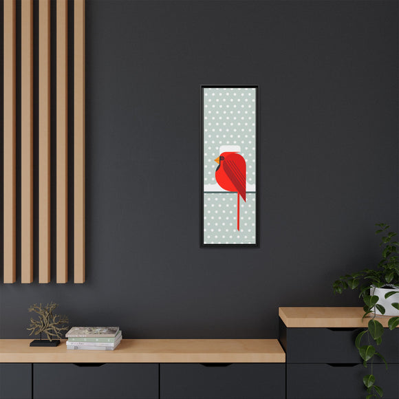 Cool Cardinal Charley Harper Framed Giclee Print Stretched On Canvas