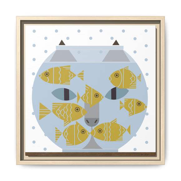 Fishful Thinking Edie Harper Framed Giclee Print on Stretched Canvas