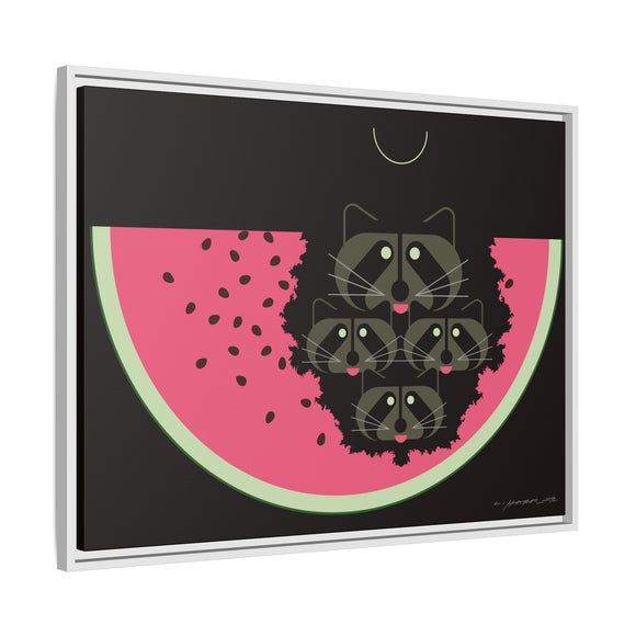 Watermelon Moon Charley Harper Framed Giclee Print on Matte Canvas