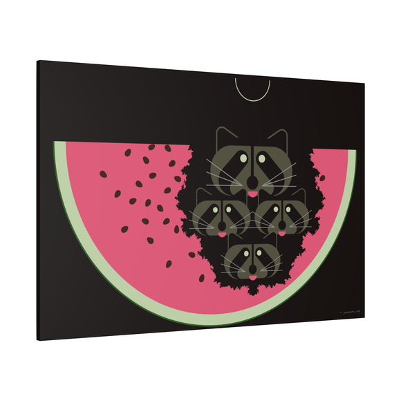 Watermelon Moon Charley Harper Unframed Giclee on Matte Stretched Canvas