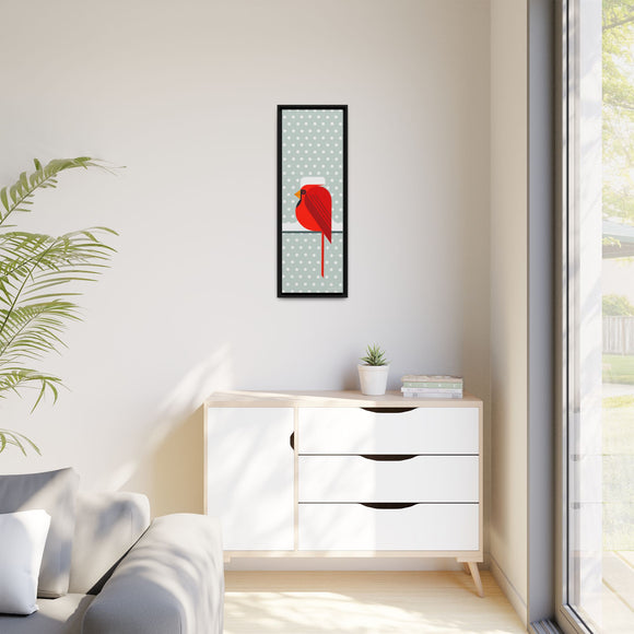 Cool Cardinal Charley Harper Framed Giclee Print Stretched On Canvas