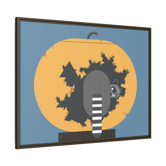 Racc-O-Lantern Charley Harper Framed Giclee Print Stretched On Canvas