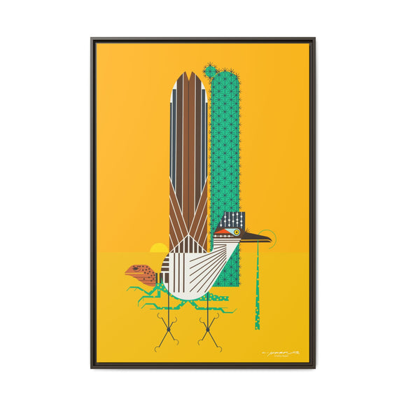 Tall Tail Charley Harper  Framed Giclee Canvas Wrapped Wall Mural Southwest Mid-Century Modern Art