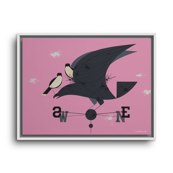 Eastern Kingbird Charley Harper Giclee on Matte Stretched Canvas