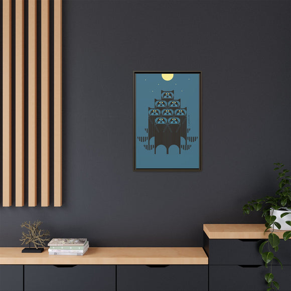 Raccpack Charley Harper Framed Giclee Print on Stretched Canvas