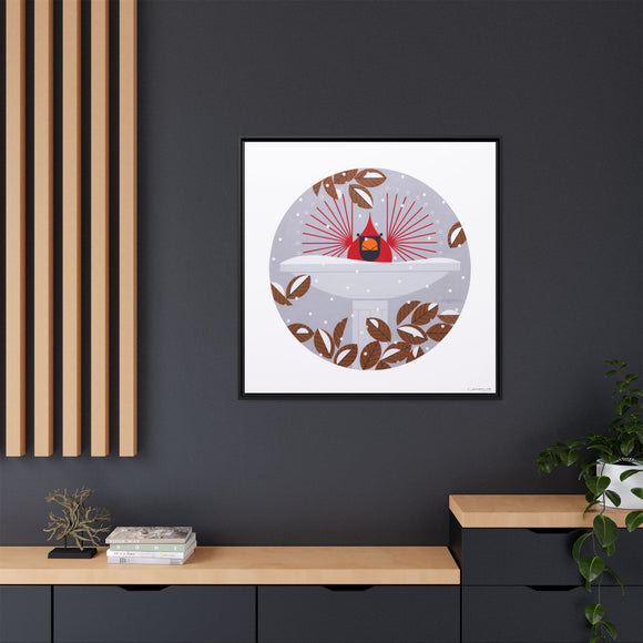 B-r-r-r-r-rdbath Charley Harper Framed Giclee Print on Stretched Canvas