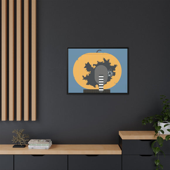 Racc-O-Lantern Charley Harper Framed Giclee Print Stretched On Canvas