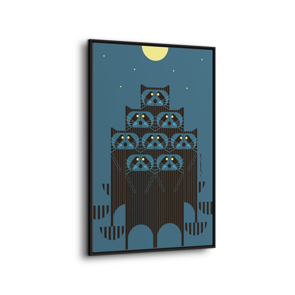 Racpack Charley Harper Framed Giclee Print on Stretched Canvas