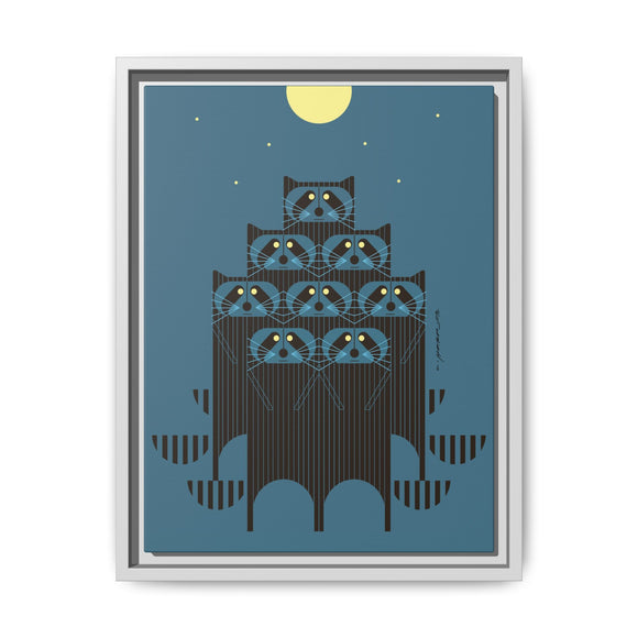 Raccpack Charley Harper Framed Giclee Print on Stretched Canvas